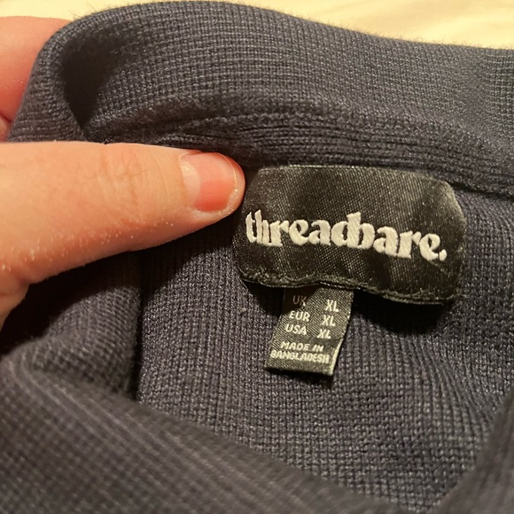 Threadbare Navy Button Down Sweater Knit - Picture 3 of 6